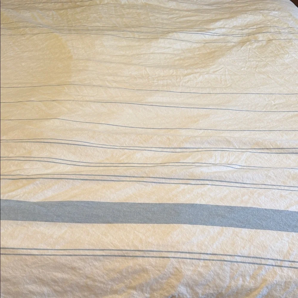West Elm Hemp &‎ Cotton Serene Stripes Duvet Cover King Size